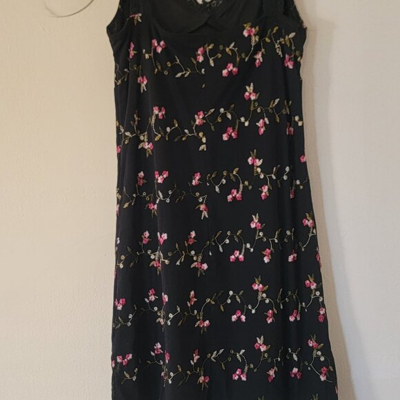 LOVE SOUP Y2K Whimsigoth Dress Babydoll Black Grunge Fairy Floral Lace Rose NWOT - Picture 13 of 14